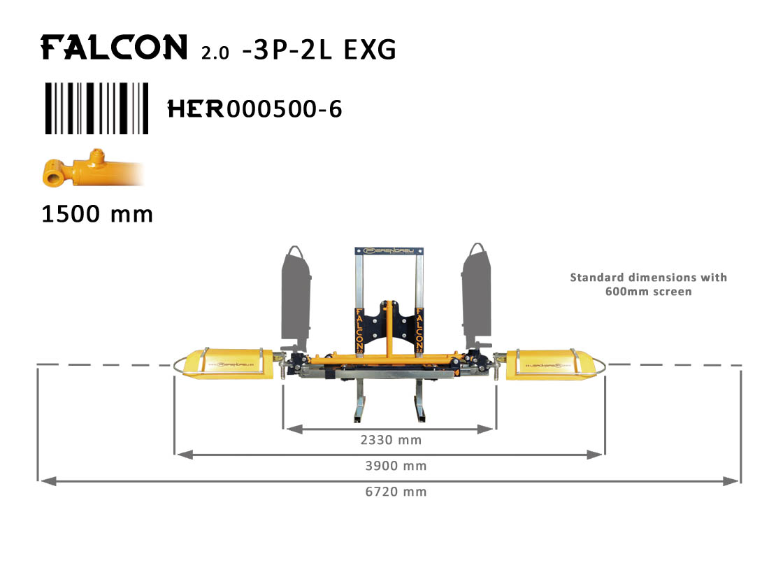 Extra big herbicide bar 3 cylinders - 2 sides